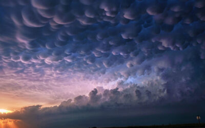 Mammatus Clouds at sunset